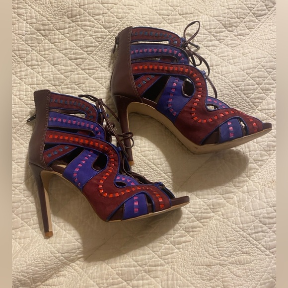 Gianni Bini lace up suede heels size 7 - Picture 2 of 8